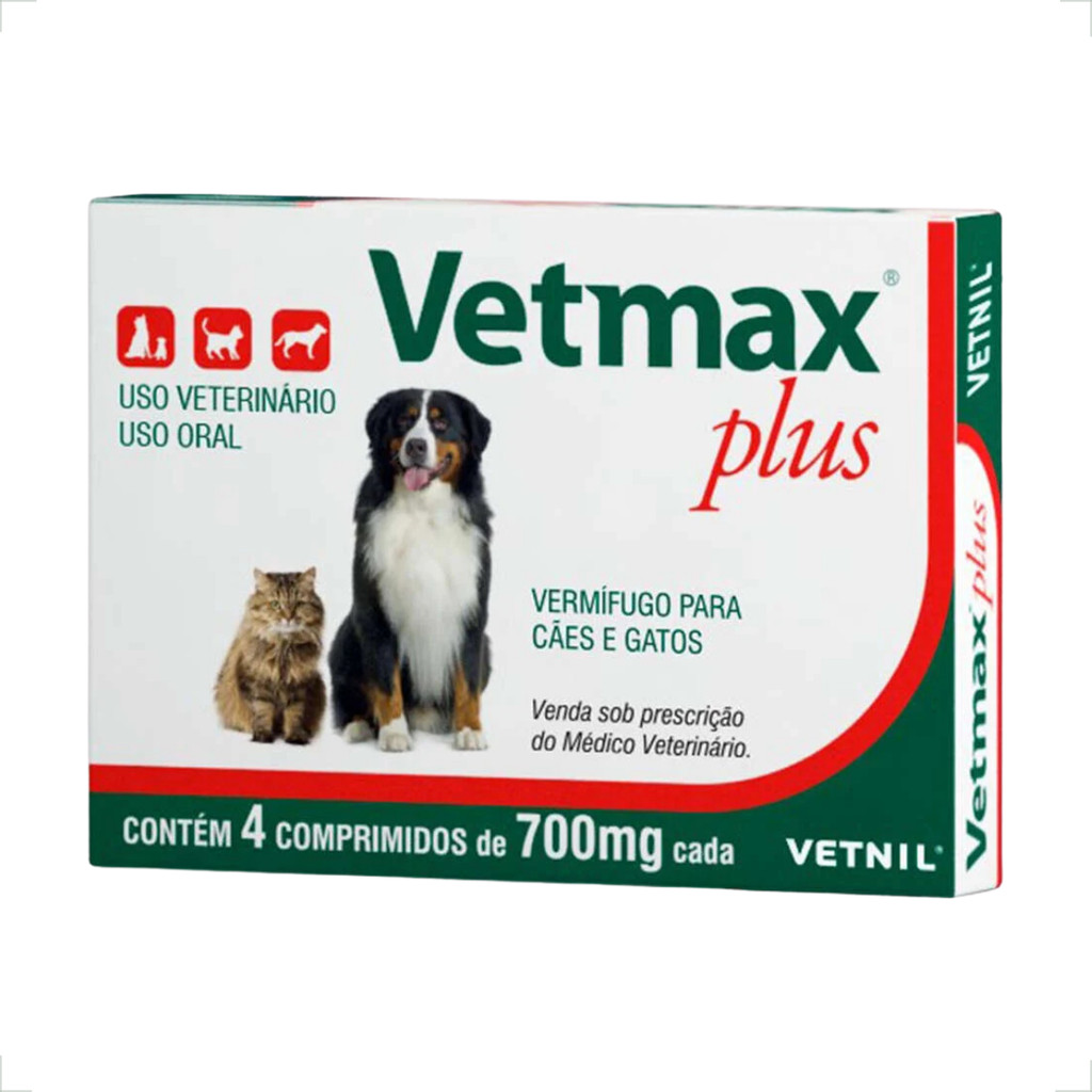 Vetmax Plus 700mg Vermífugo Vetnil - 4 Comprimidos em Oferta na Shopee