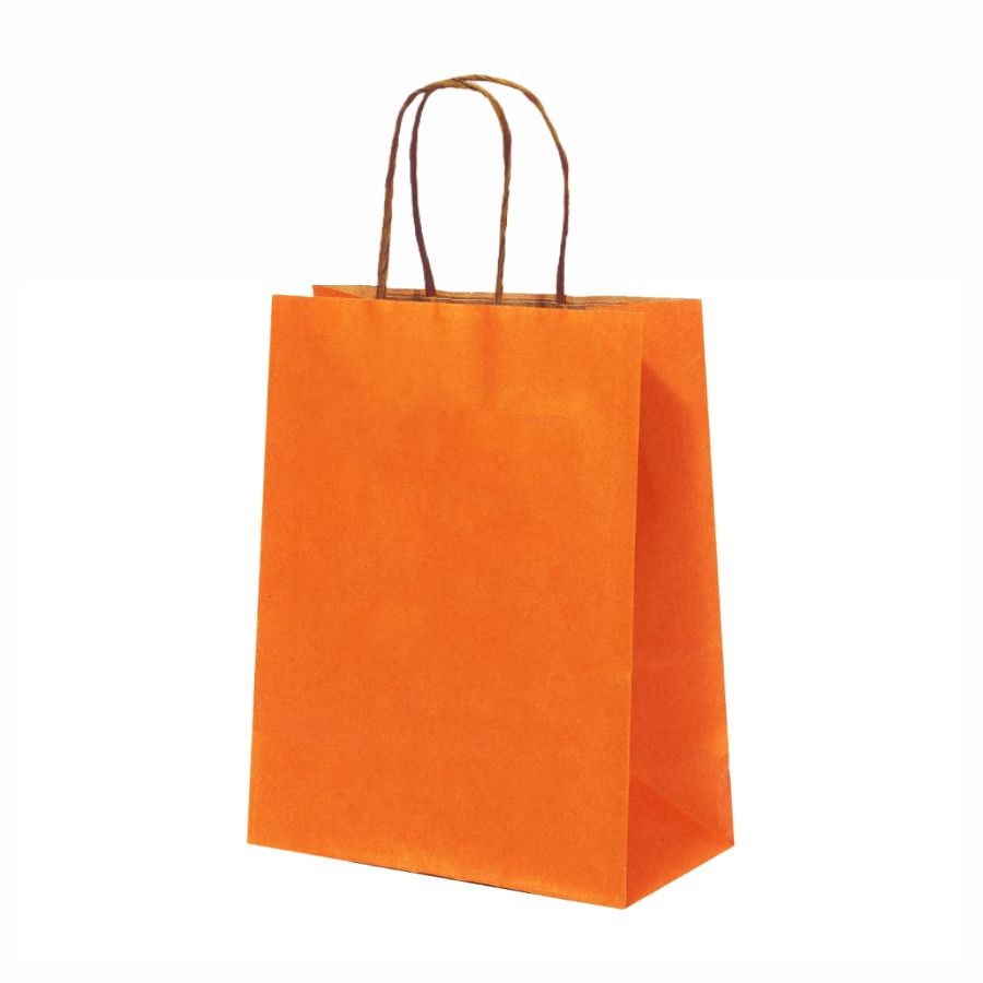 Sacola de Papel - 9,5x7,5x14,5cm - Kraft Natural Laranja - Ref. 5039 - 10 unidades - WMA - Rizzo em Oferta na Shopee