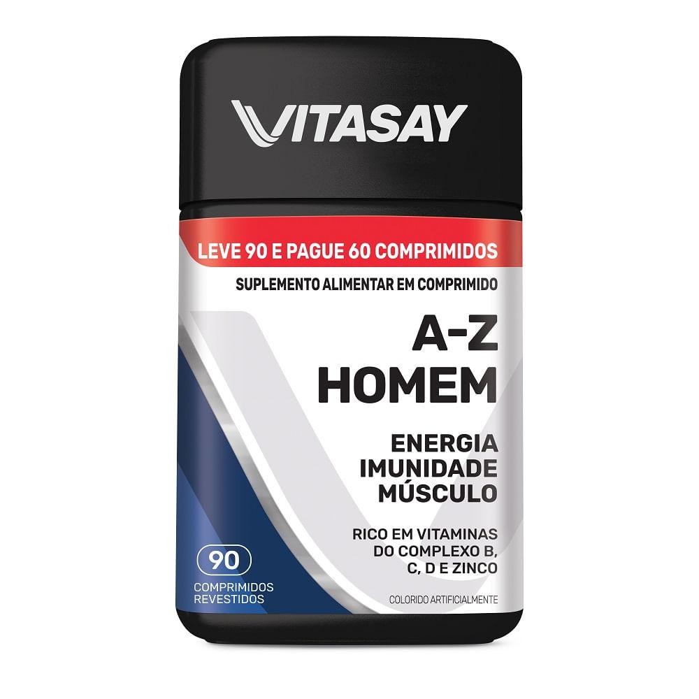 Suplemento Alimentar Vitasay A-Z Homem 90 Comprimidos em Oferta na Shopee