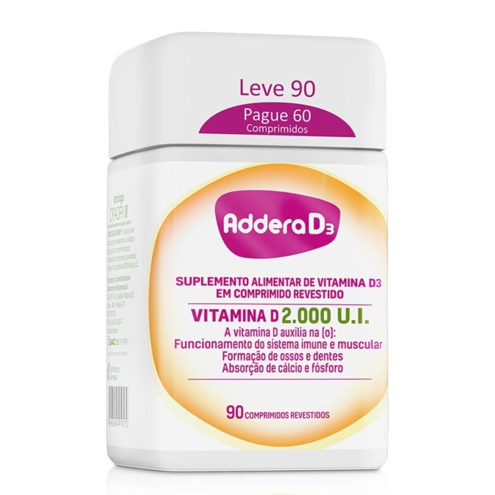 VITAMINA D ADDERA D3 2000UI - 90 COMPRIMIDOS em Oferta na Shopee