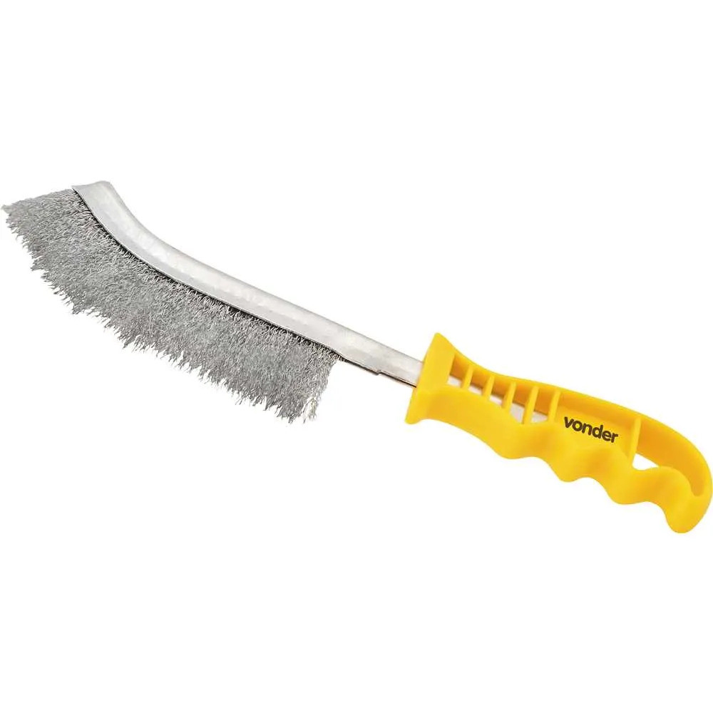 Escova Aço Manual Limpa Grelha Fogão Lenha Cerdas Longa Cabo de Plástico VONDER em Oferta na Shopee