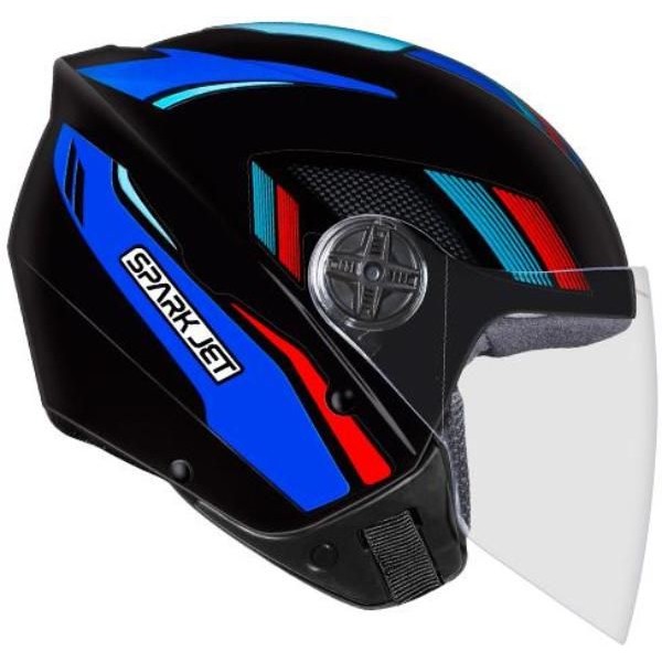 Capacete EBF Spark Jet Sting (Aberto) - Azul Escuro / Azul Claro / Vermelho