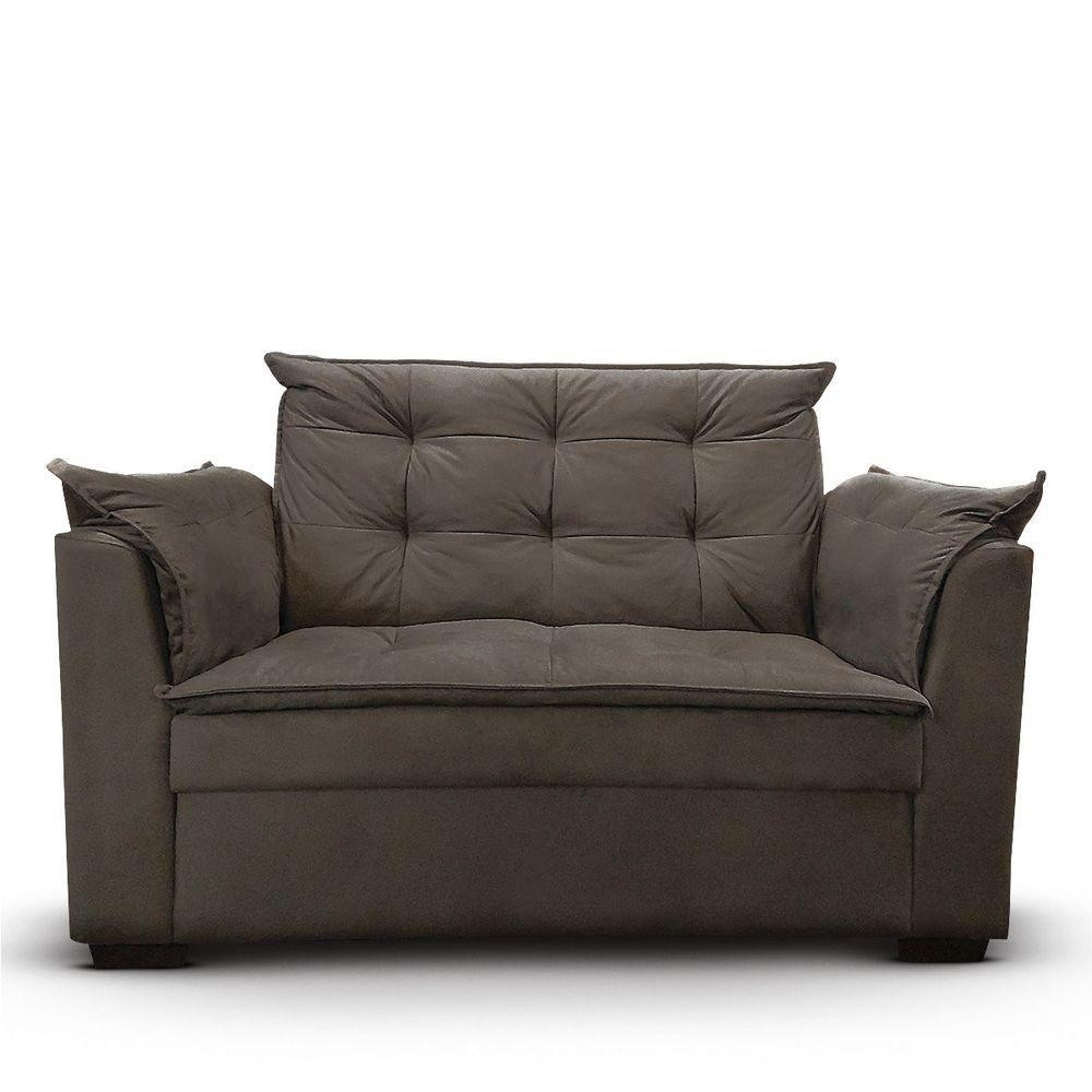 Sofá 2 Lugares Para Sala Moderno Confortável Andreia Suede Marrom em Oferta na Shopee