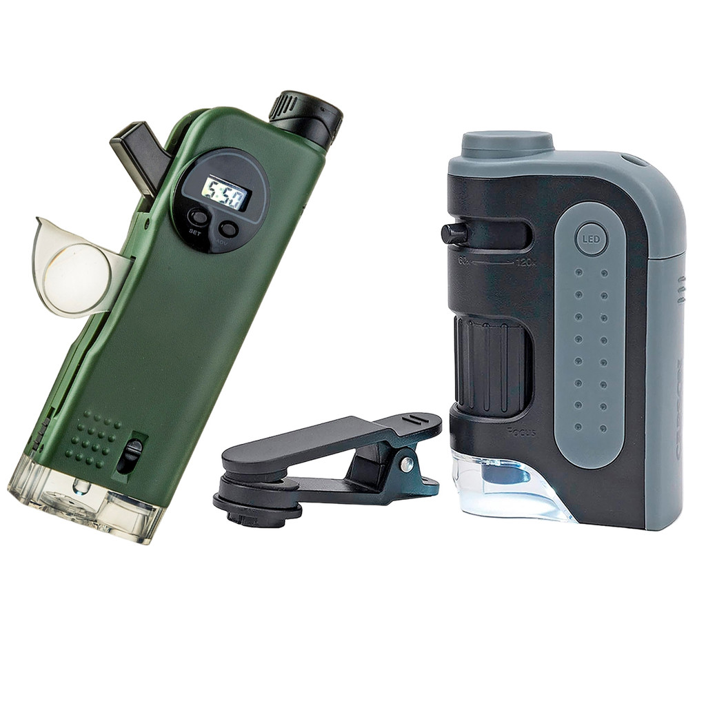 Kit Microscópio De Bolso MicroBrite 60x-120x Com Ótico X-Scope 7 em 1 - carson