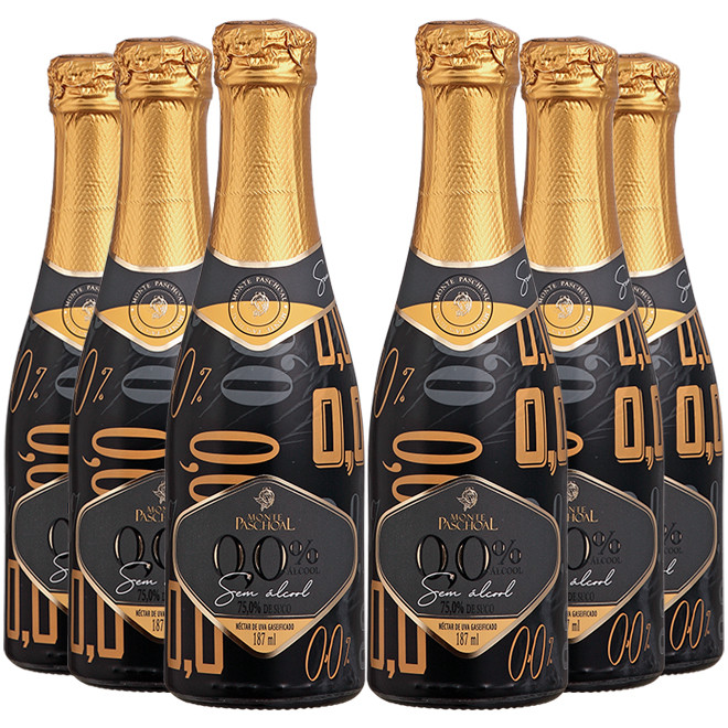 Mini Espumante Sem Álcool Monte Paschoal - 187mL - Nacional - 06 un