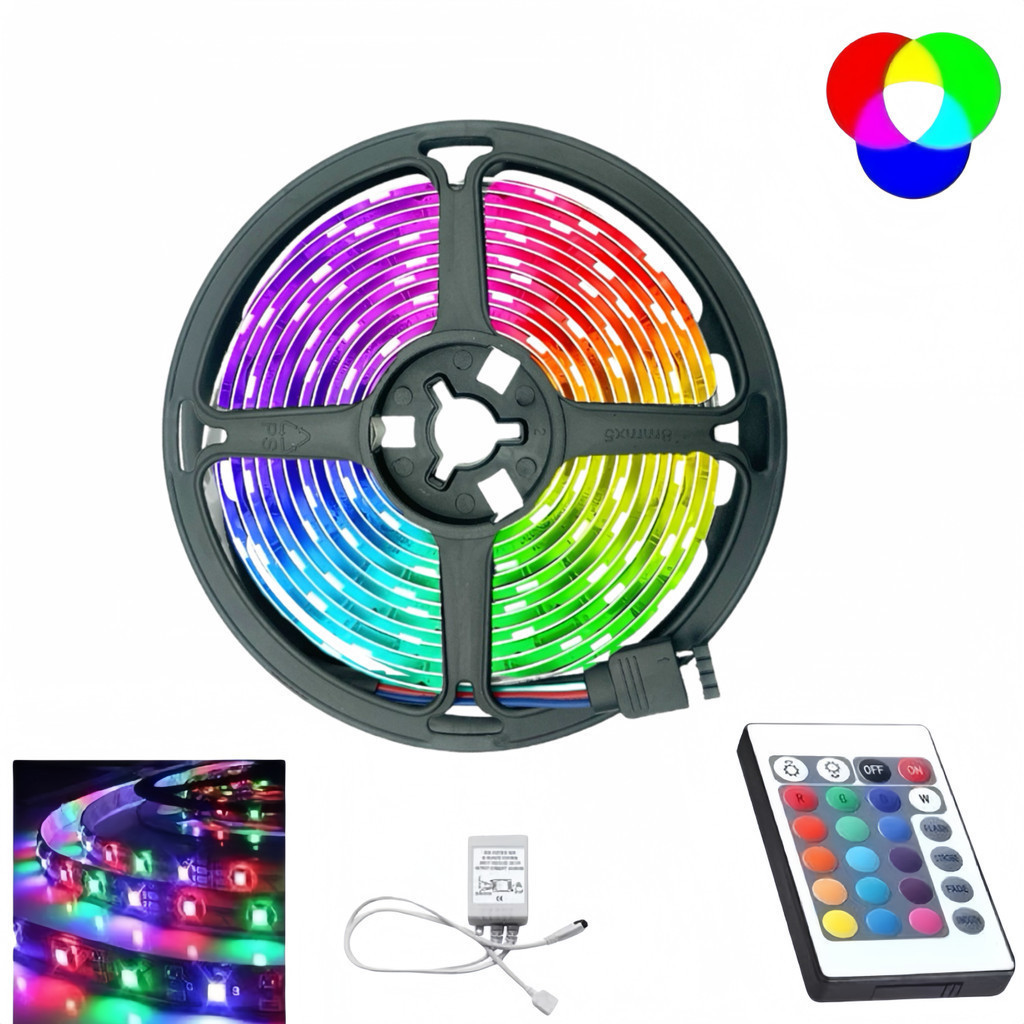 Fita LED, modelo de faixa flexível RGB com controle remoto para decoração de sala de estar  JORGE