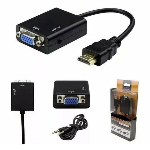 Compatível com HDMI para vga com áudio p2 conversor de adaptador de vídeo em Oferta na Shopee