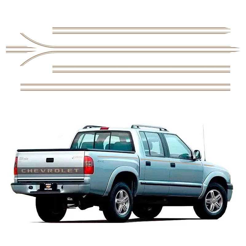 Kit Faixas S10 Executive 2003/08 Chevrolet Adesivo Champanhe em Oferta na Shopee