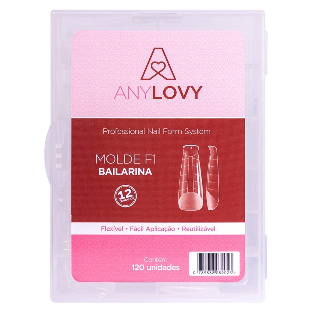 Molde F1 Anylovy  Bailarina Mandorla Quadrada - 120 Unid Molde Alongamento Em Gel NAil art