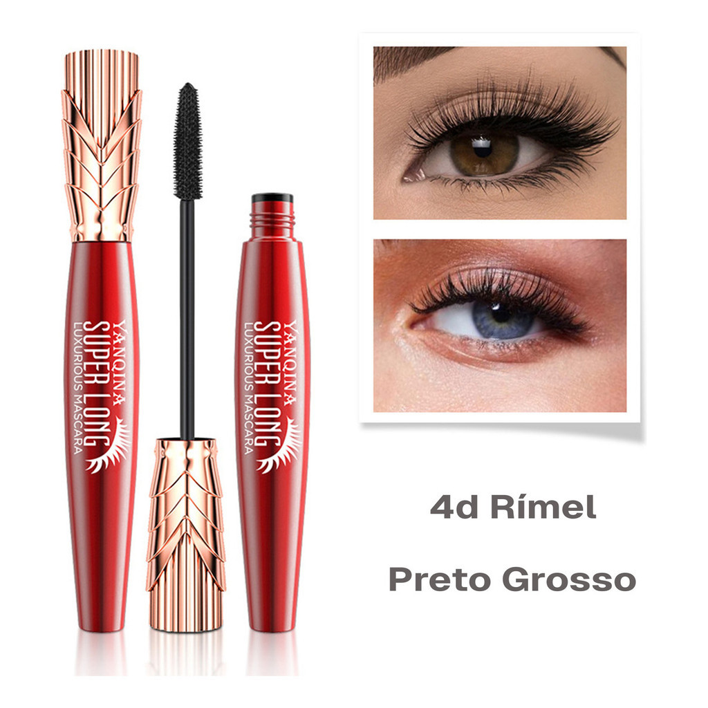 Rímel Luxuoso Coroa Chicote Fibra Seda 4d Curling Duradouro