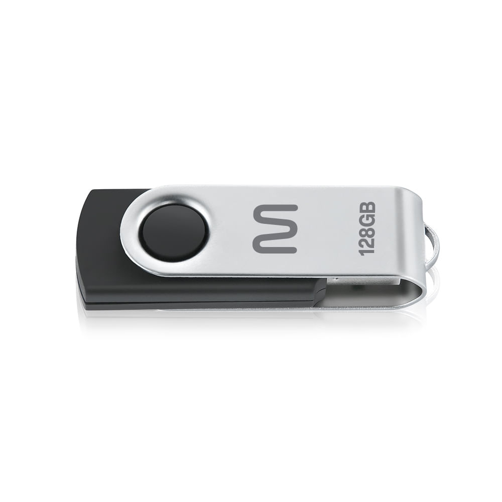 Pendrive Multilaser Twist Pd591 128gb Preto E Prateado