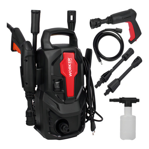 Lavadora de Alta Pressão Worker 1305 PSI com Kit Shampoo Limpeza Carro Piso Fach