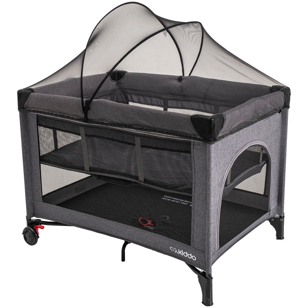 Berço e Cercado Fast Kiddo Portátil e Automático - Grafite em Oferta na Shopee