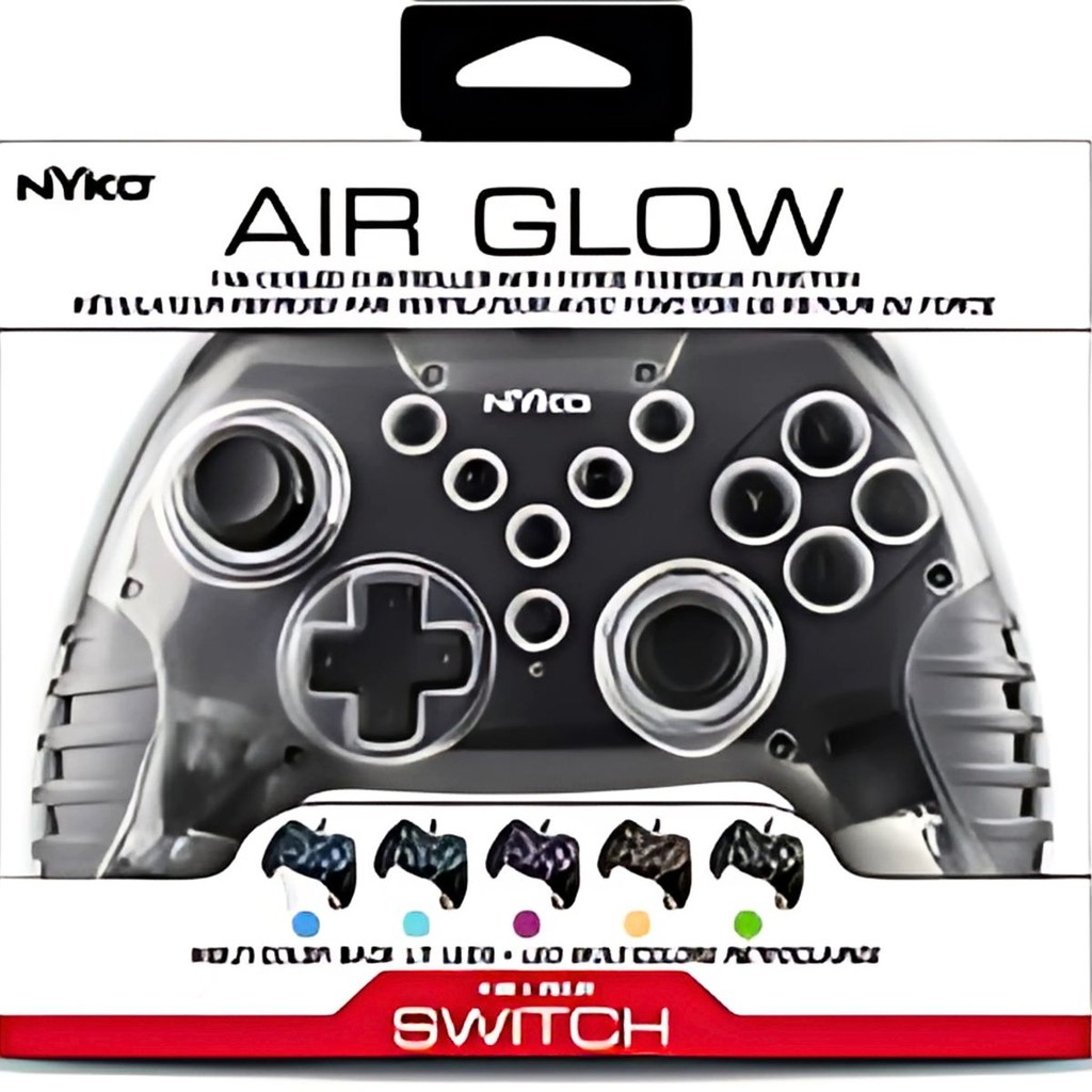 Controle Com Fio Nyko Air Glow RGB com Modo Turbo Nos Botões Para Nitendo Switch