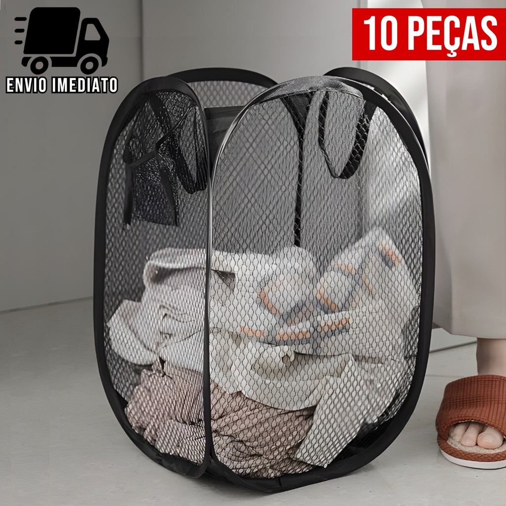 Kit 10 Cesto Flexível Multiuso de Roupa Suja Brinquedos Cesto de Roupa Dobrável Caixa Organizadora
