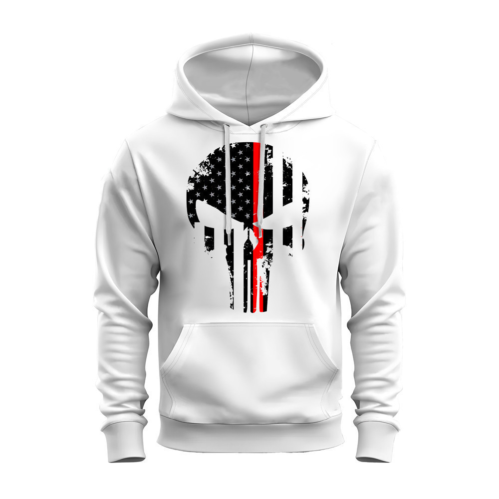 Blusa de frio Moletom Justiceiro Punisher Premium Estampado Algodão Bolso e Capuz Caveira Black