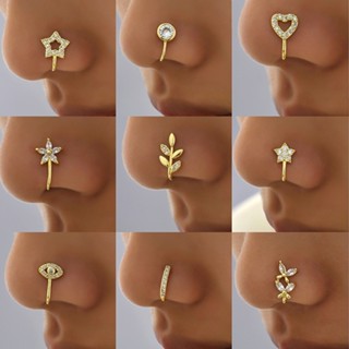 1PC Anel Do Nariz Fake Piercing Body Jewelry Clip De Orelha Em Cobre Para Mulheres Heart Star Presente Dia dos Namorados em Oferta na Shopee