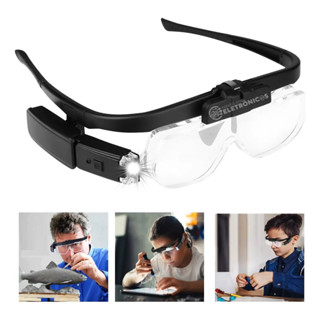 Óculos Lupa Aumento Led Recarregável Profissional Ajustável em Oferta na Shopee
