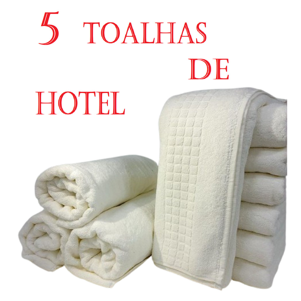 KIT 5 TOALHAS BANHO BRANCA HOTEL NEO ALGODÃO GROSSA HOTELARIA em Oferta na Shopee