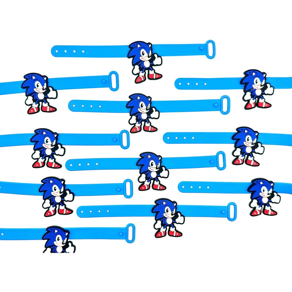 Pulseira Do Sonic 10un Emborrachada Lembrancinha Festa Pulseirinha Promo em Oferta na Shopee