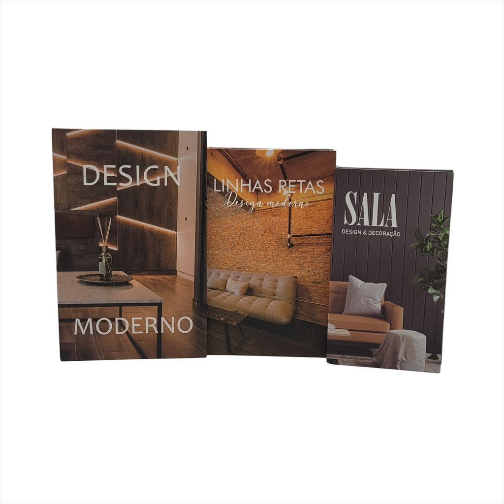 Caixa Livro Decorativa Kit 3 Livro Fake Porta Objetos Papel