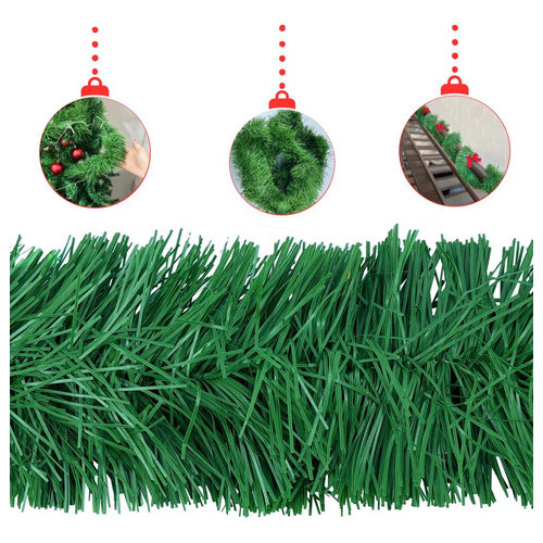 Festão Verde Escuro Luxo Decoração Natal 2 Metros 11cm Premium Decoração Natal