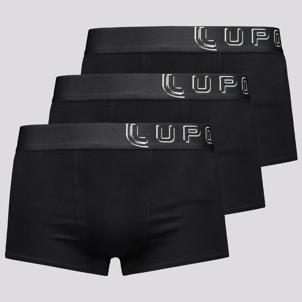 Kit 3 Cuecas Sunga Lupo Big Logo Preta em Oferta na Shopee