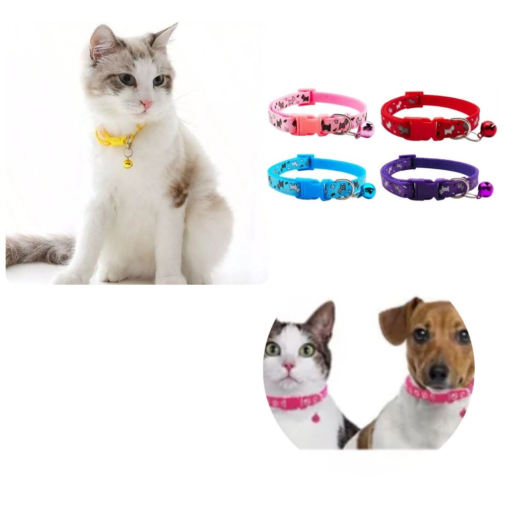 12 Coleira Ajustável Pet Gato Cachorro Guizo Sino 20 a 33cm