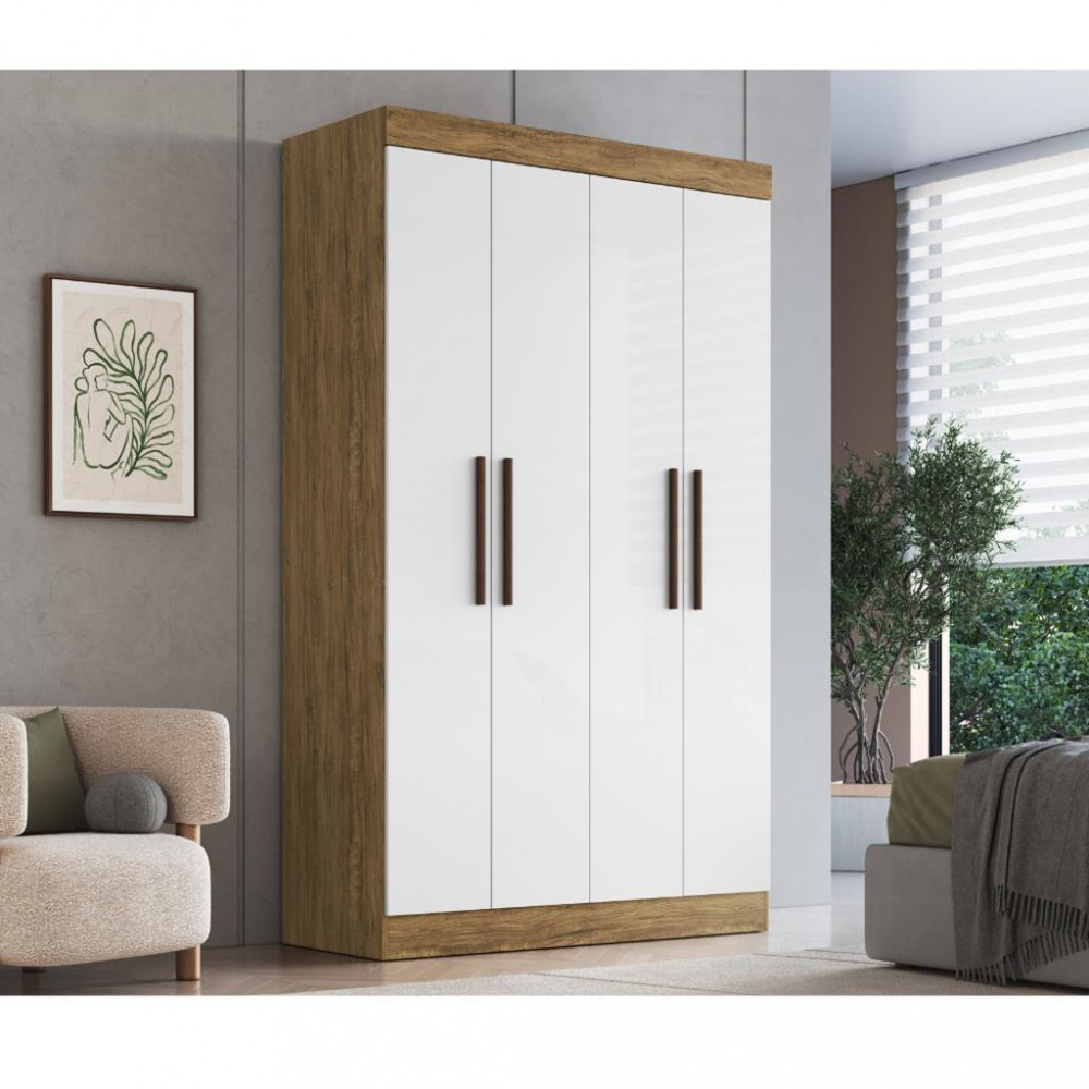 Guarda Roupa Solteiro 4 Portas 100 MDF New Recife Doripel em Oferta na Shopee