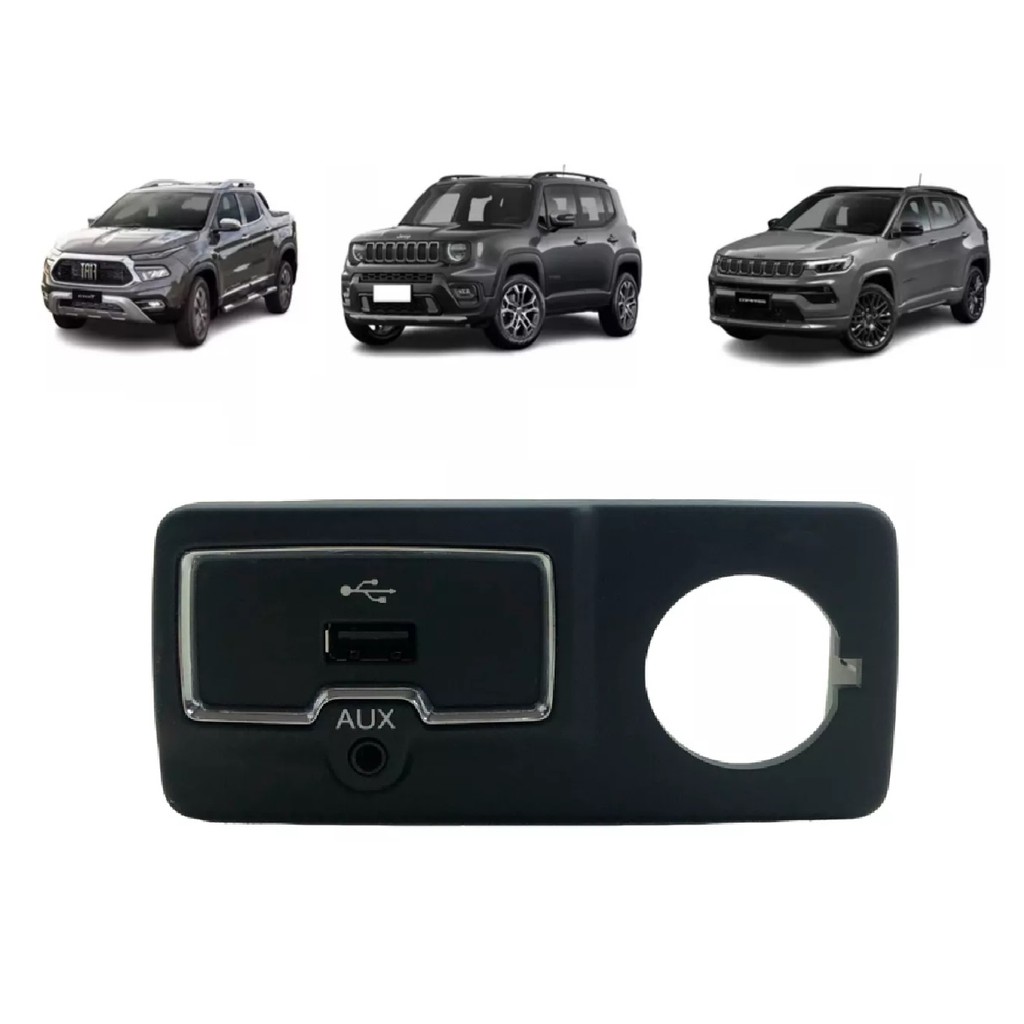 Tomada Usb Auxiliar Jeep Compass Renegade Fiat Toro