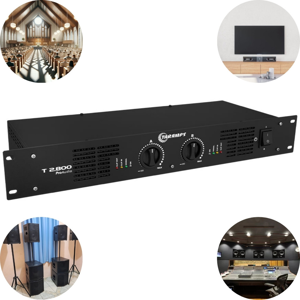 Amplificador Receiver Taramps T2800 800 Watts 2 Canais 4 Ohms Lançamento em Oferta na Shopee