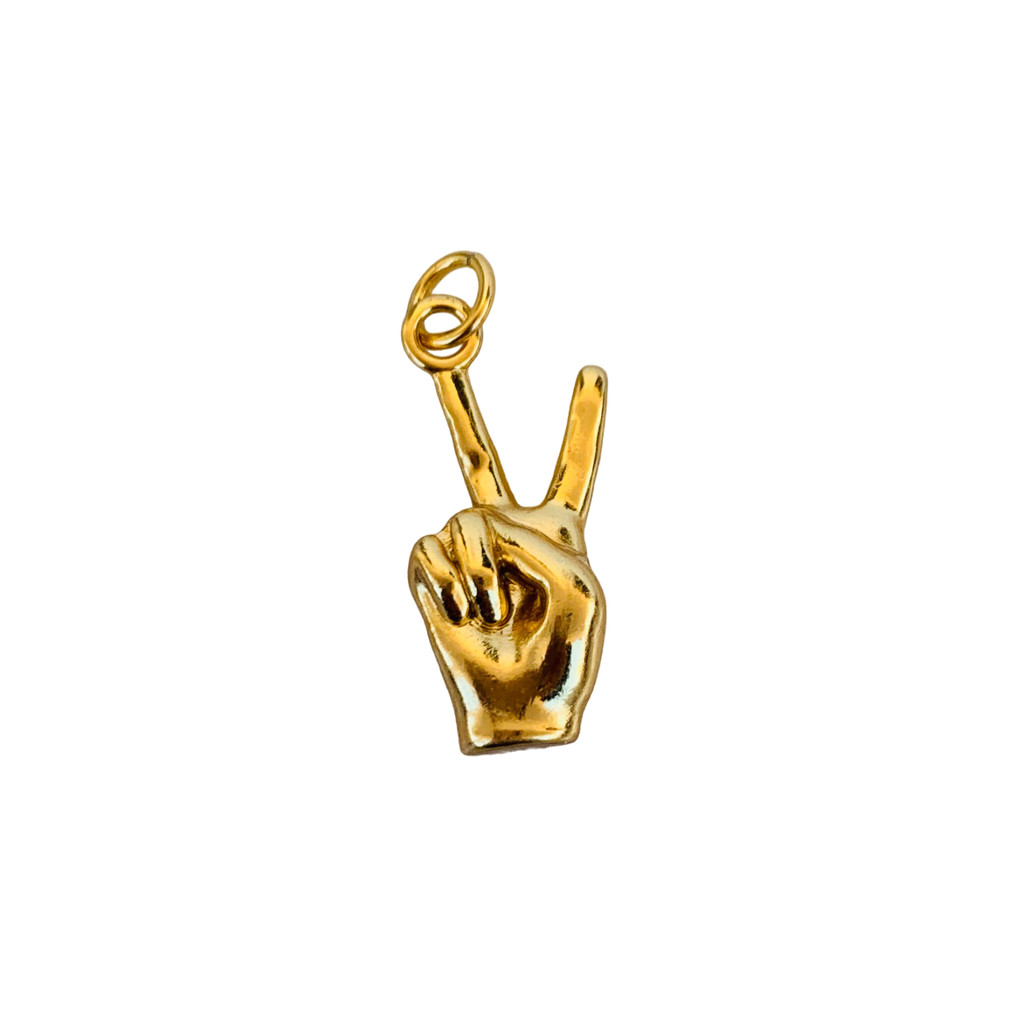 Berloques Semi Joia para pulseiras mão fazendo Paz e Amor