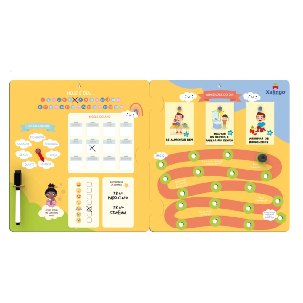 Brinquedo Painel de Atividades Infantil para Controle de Rotina - Xalingo 1767643 em Oferta na Shopee