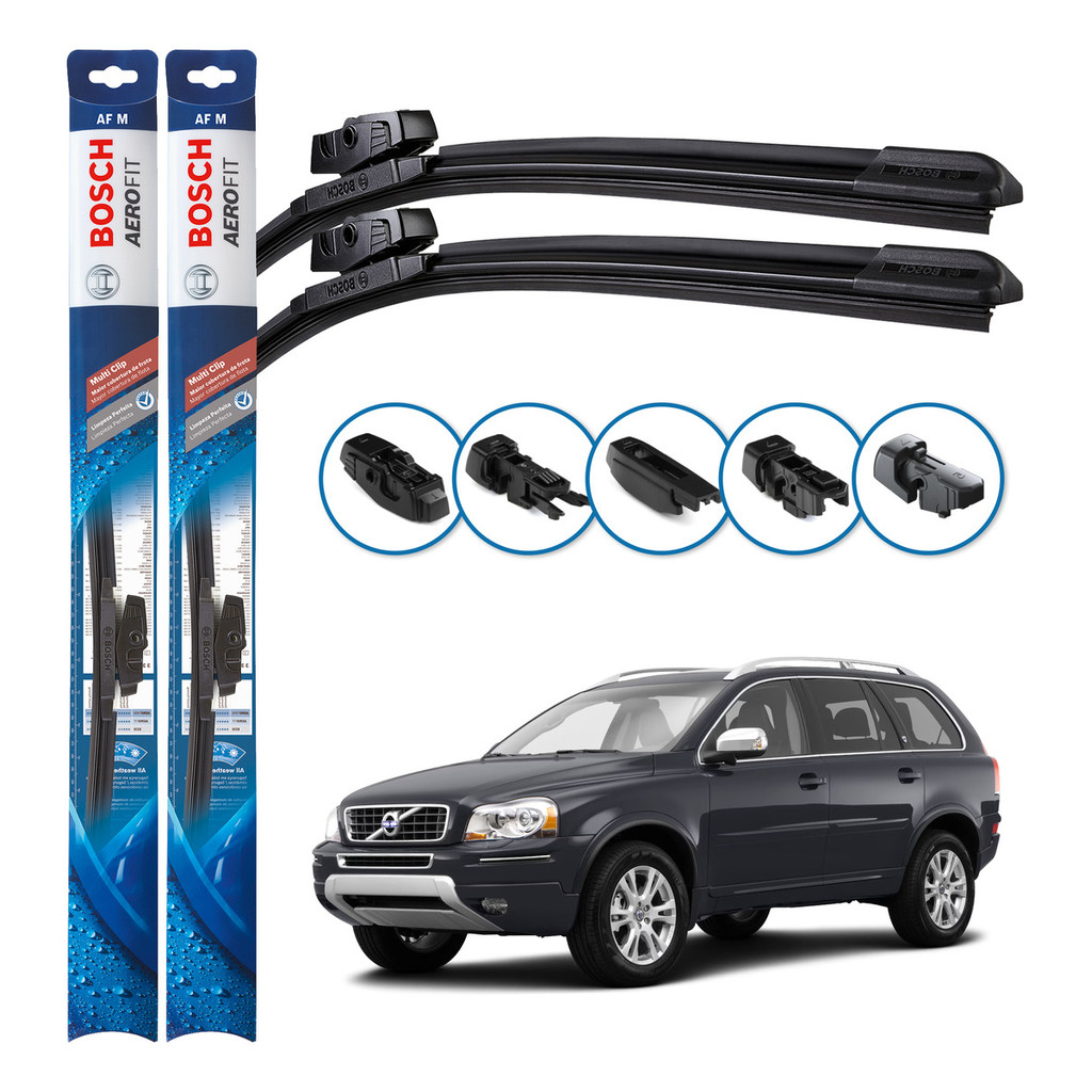 Par de Palhetas Limpador Parabrisa Multiclip Original Bosch Volvo XC90 2004 A 2006