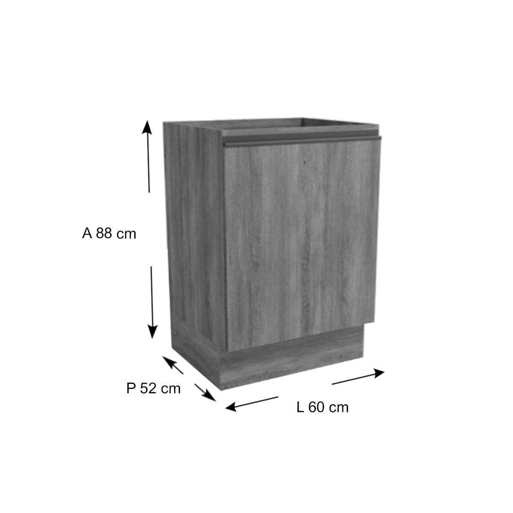 Detalhes do Balcão de Cozinha Maxxi G742 c/ 1 Porta s/ Tampo 60cm Canela - Kappesberg