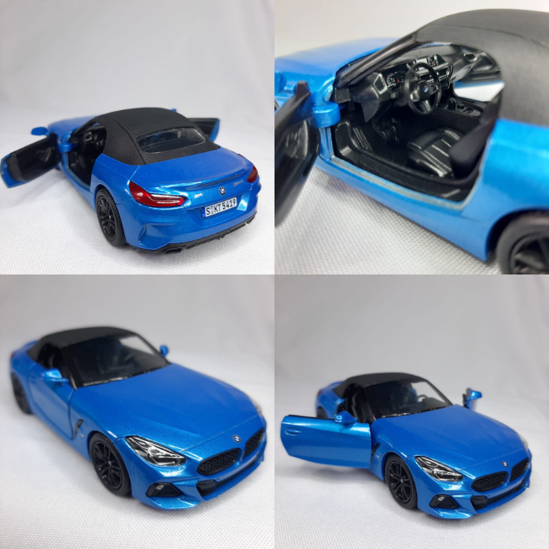 Miniatura Bmw Z4 Conversível Metal Fricção Escala 1/34 Azul