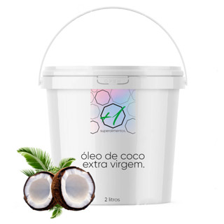 Balde Óleo De Coco Extra Virgem Premium 2 Litros +1 Superalimentos em Oferta na Shopee