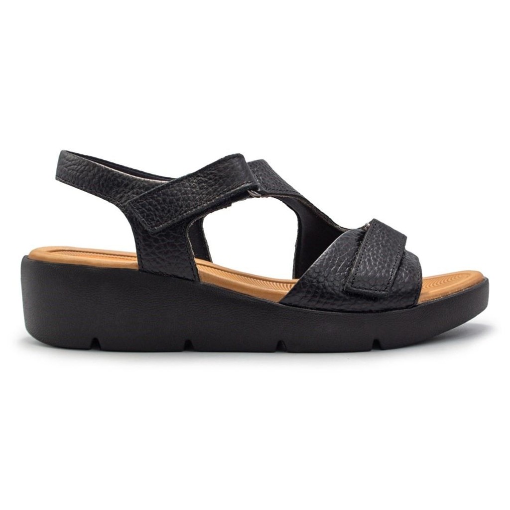 Sandália Feminina Usaflex Ortopédica Plataforma Fecho-flex