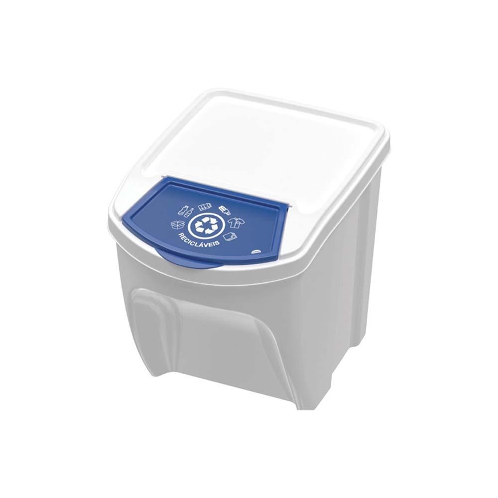 Lixeira Empilhável Seletiva 20 L Reciclável Branca Plasútil em Oferta na Shopee