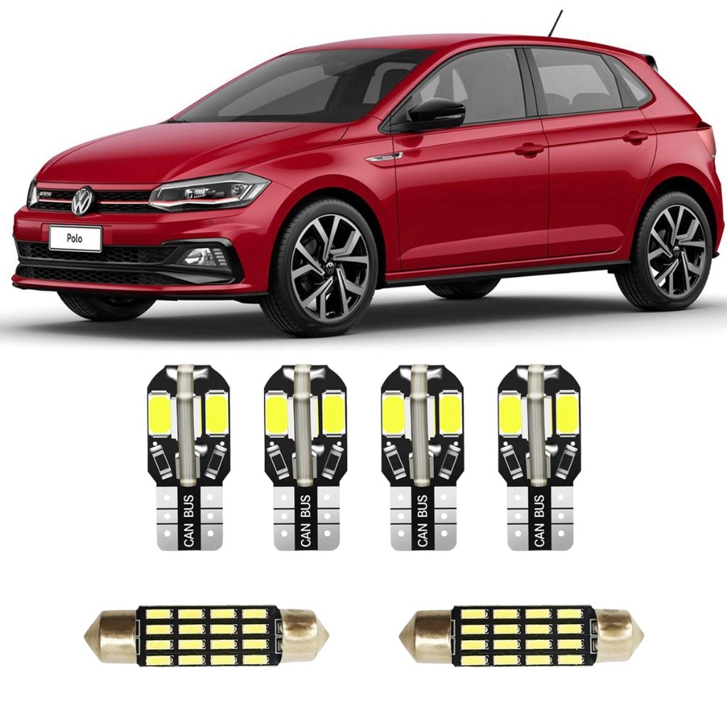 Kit Lampadas LED Interna Volkswagen Novo Polo 2017 2018 2019 2020 2021 2022 2023 2024