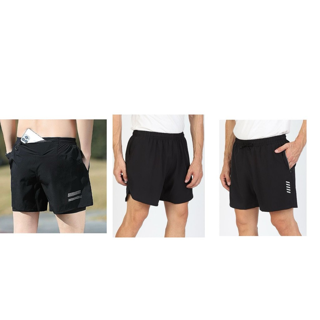 KIT 3 Calção De Corrida Masculino Respirável Secagem Rápida/Short De Moletom Para Fitness Musculação /