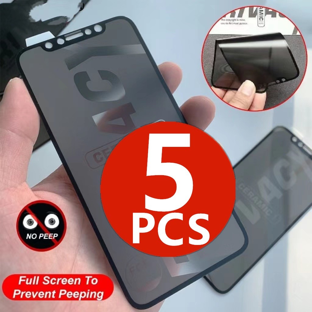 Kit 5PCS Película Para iPhone Cerâmica Privacidade Fosca 11 Ao 16 em Oferta na Shopee