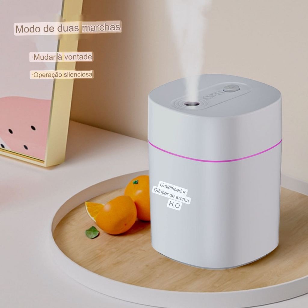 Mini umidificador leve 200USB com bicos duplos LED portátil