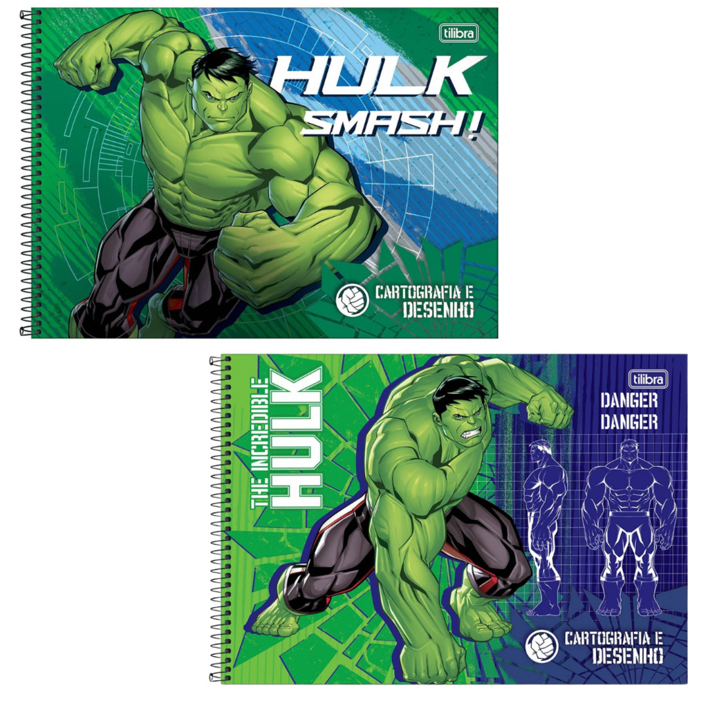 Caderno de Cartografia e Desenho Hulk 80 Folhas Tilibra