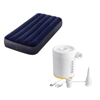 Colchão Solteiro INTEX Dura Beam STD #64756 com Bomba de Inflar Elétrica USB Intex QuickFill 150 #66616