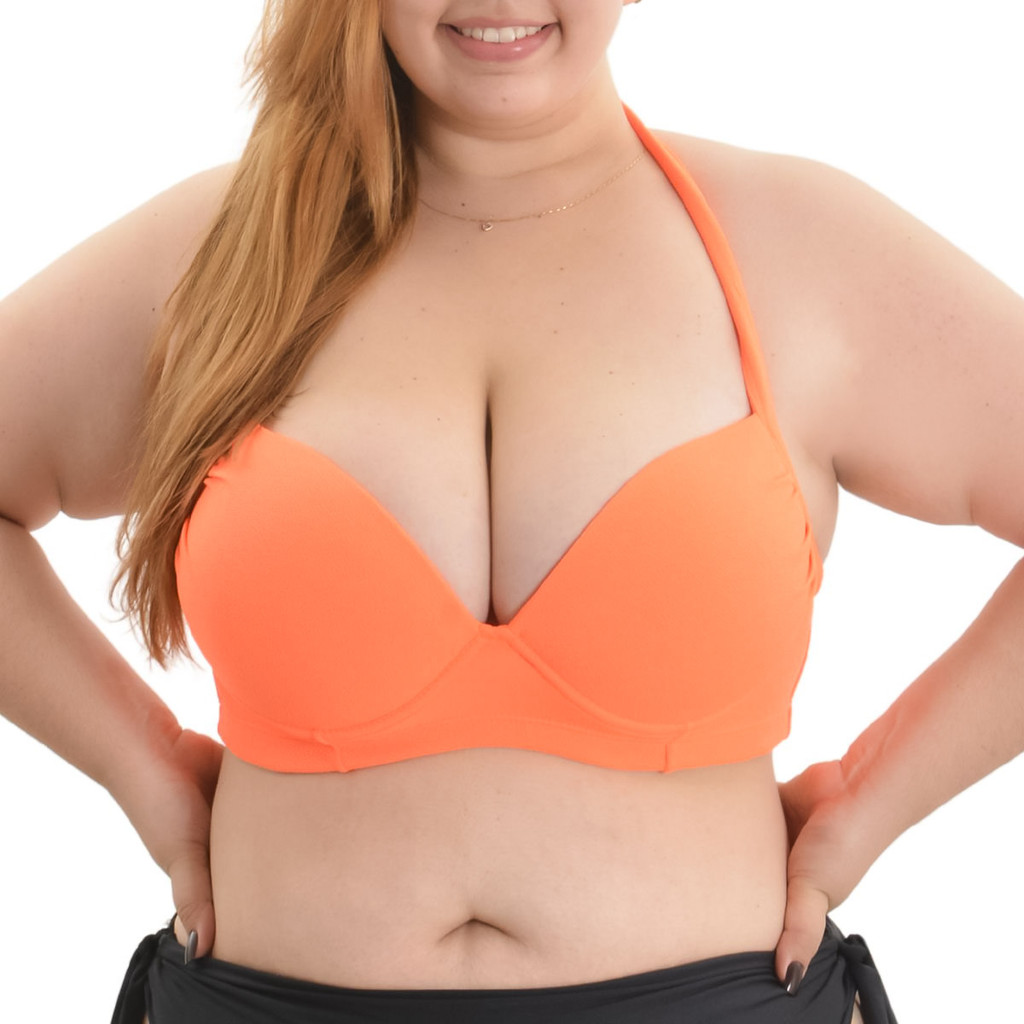 Top Biquini Bojo Aro Texturizado Franzido Frontal Amarração Plus Size Arsiè