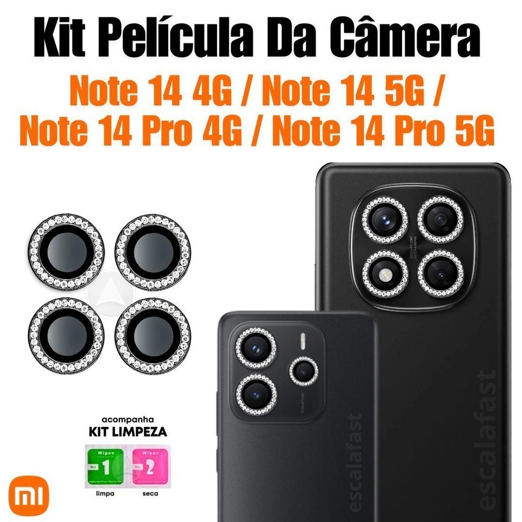 KIT Película Proteção da Câmera Para Xiaomi Note 14 4G / Note 14 5G / Note 14 Pro 4G / Note 14 pro 5G - Pronta entrega em Oferta na Shopee
