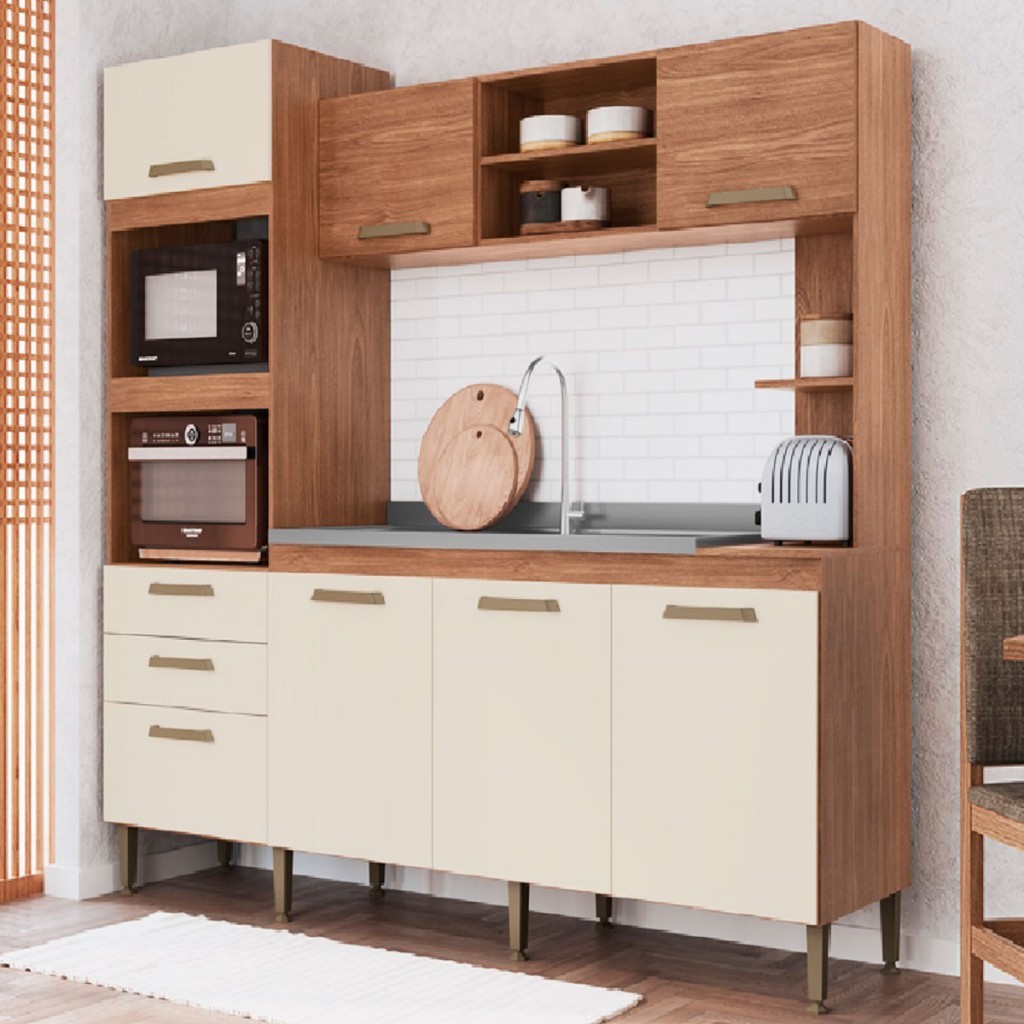 Cozinha Completa Melyna 7 Portas 2 Gavetas em Oferta na Shopee