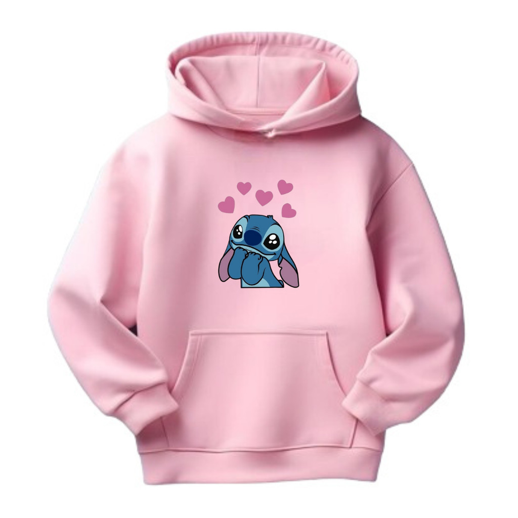 Moletom Infantil  Lilo Coração Blusa Com Capuz Canguru 100% algodão Envio Imediato