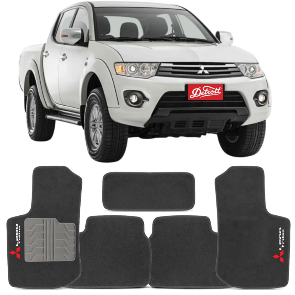 Tapete Mitsubishi L200 Triton 2007 a 2016 Tevic TVMT12503G Carpete Grafite